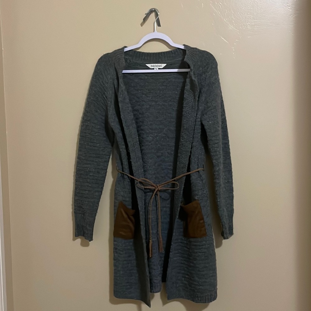 Davi & Dani cardigan. Size small/medium. Grey and Brown.